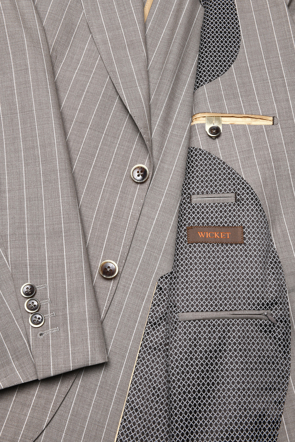 Le Turin – Laine beige à rayures blanches – WICKET