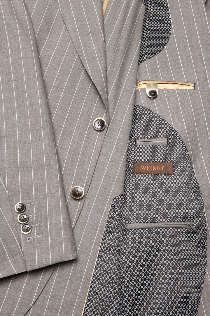 Le Turin – Laine beige à rayures blanches – WICKET