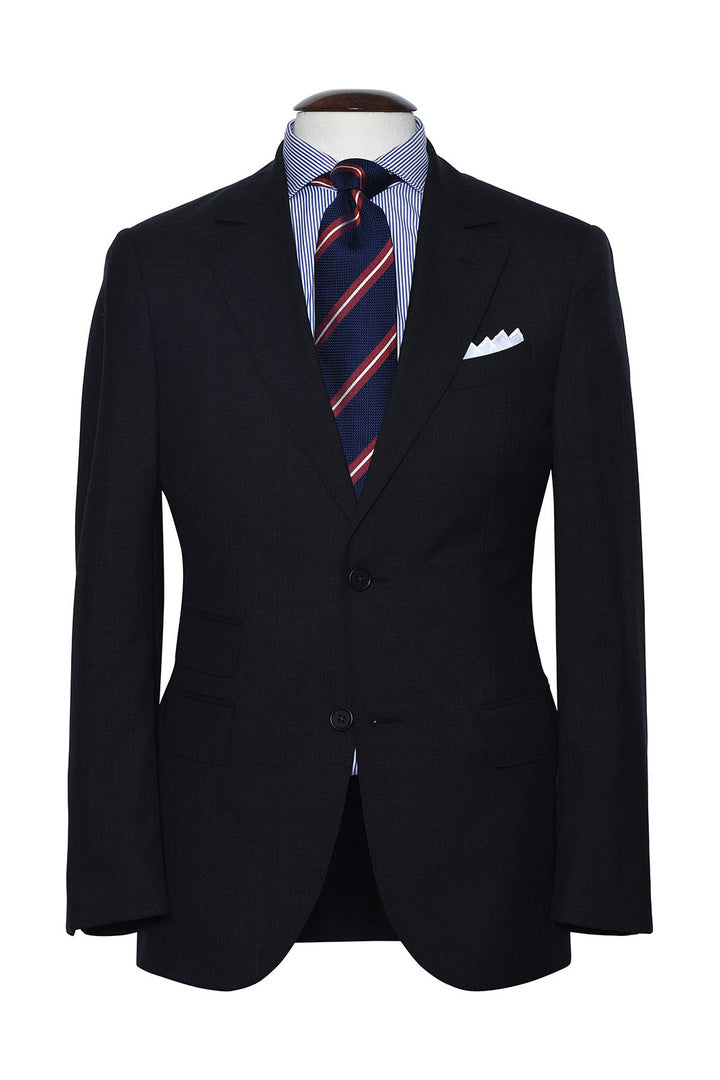 Le Turin – Plain wool gabardine, charcoal grey, Super 120’s (230 g) – WICKET