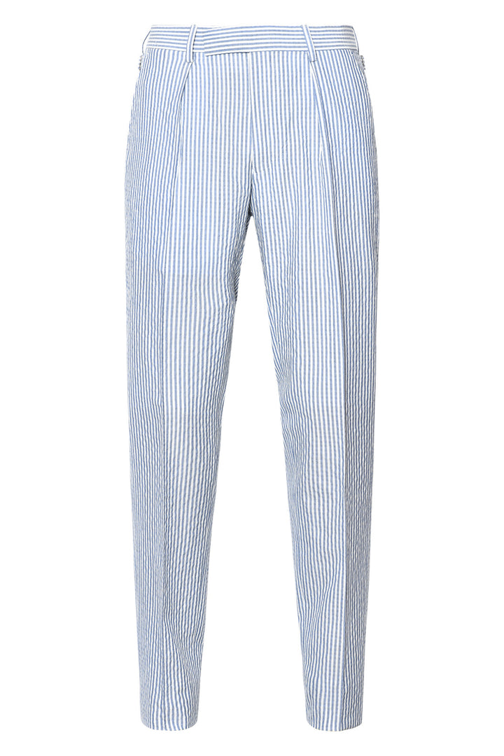 The Classic – Blue and white striped seersucker – WICKET