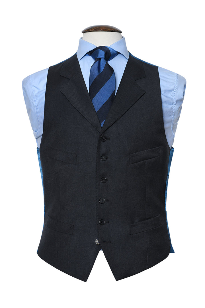 Le Kensington – Charcoal grey wool twill – WICKET