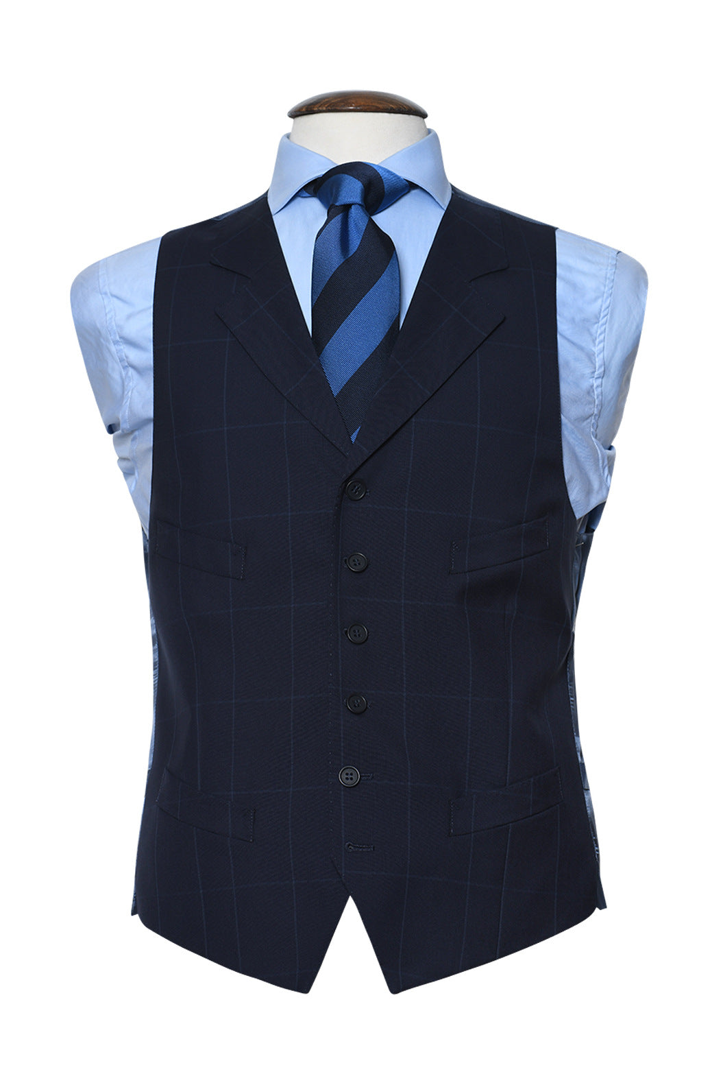 Le Kensington – Laine tropicale bleu intense à carreaux – WICKET