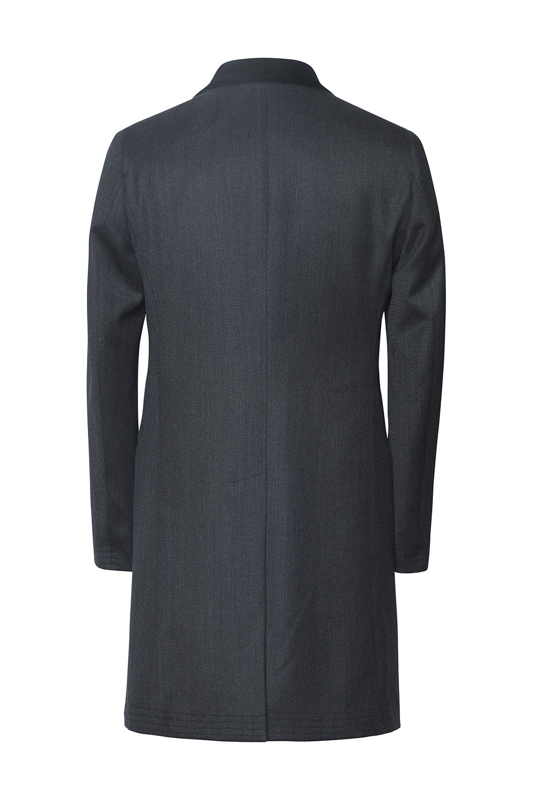 Le Vittorio – Charcoal whipcord with a velvet collar – WICKET