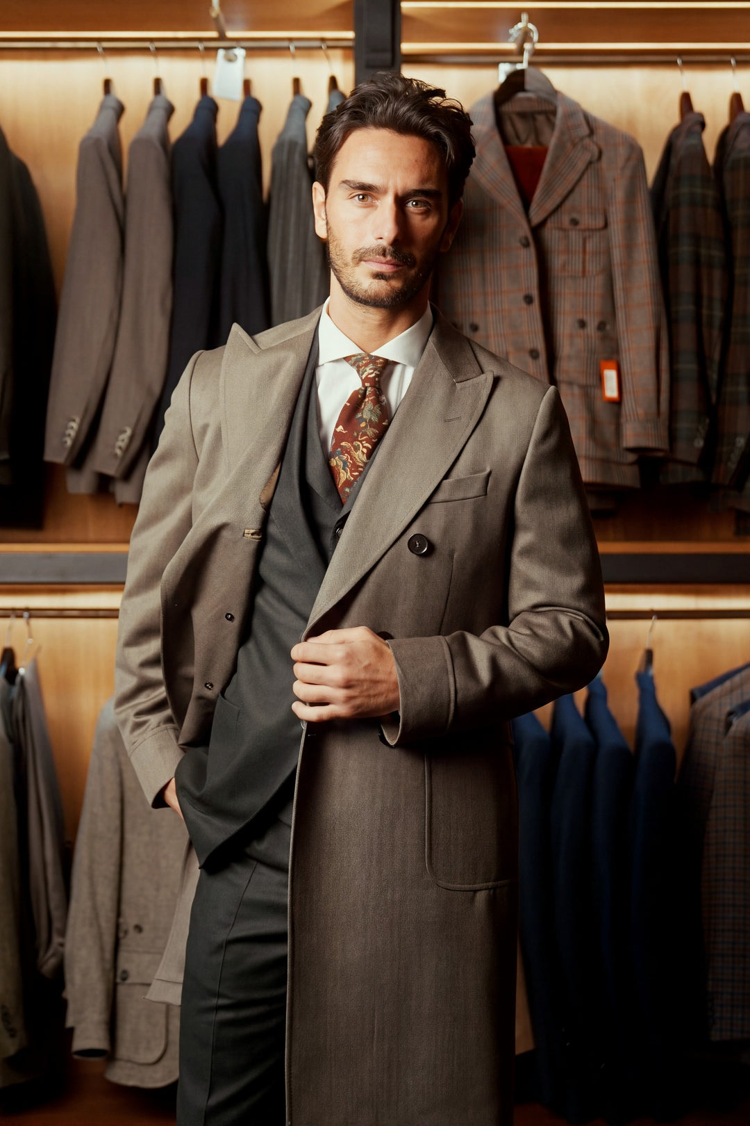 Le Windsor, beige and brown whipcord – worn in the shop