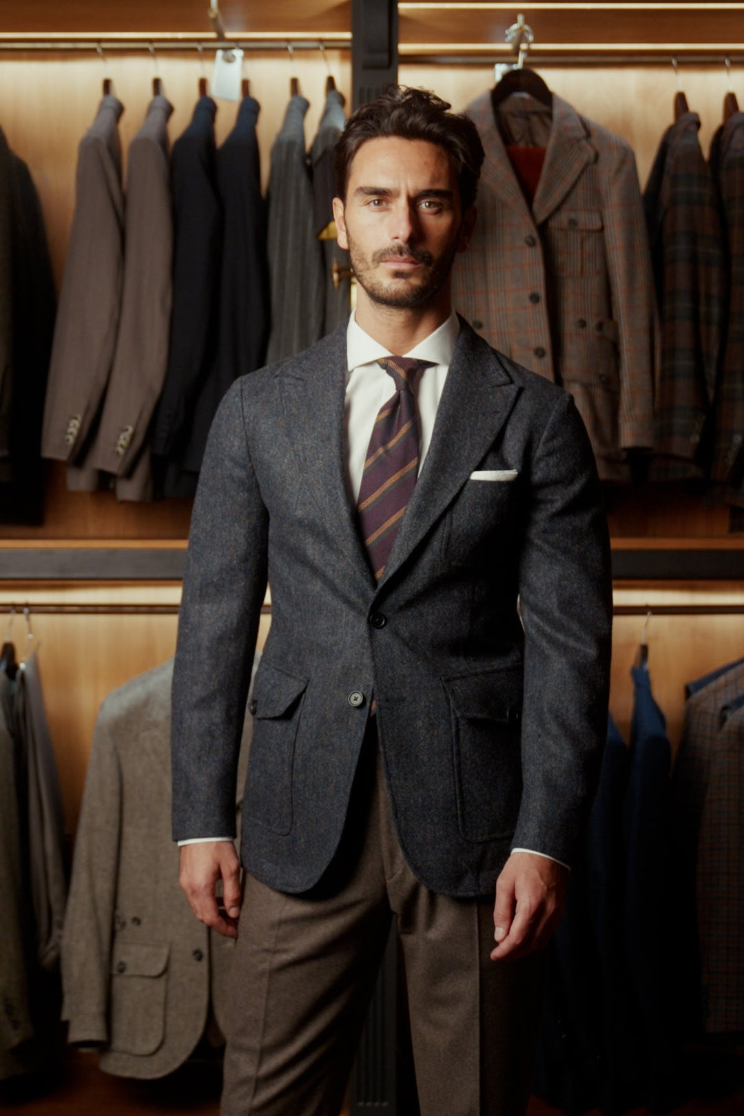 The Waistcoat – Flecked blue Donegal tweed