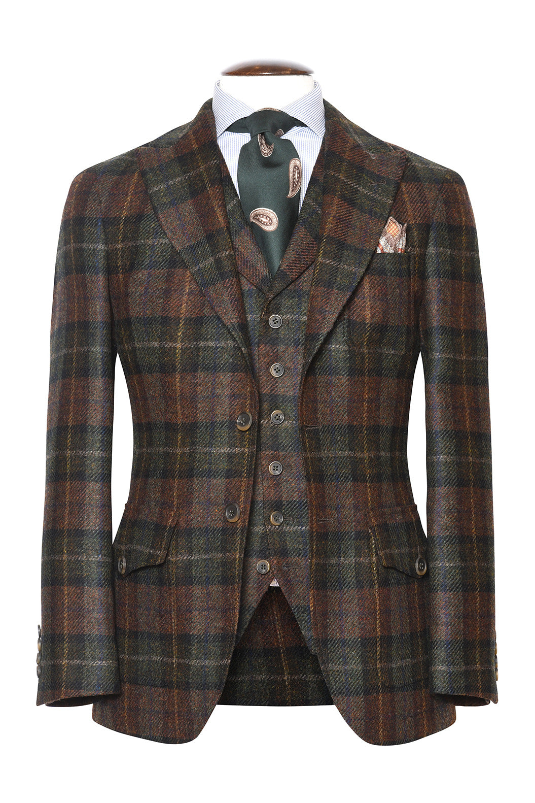 La Downton – Brown and green Shetland check – WICKET