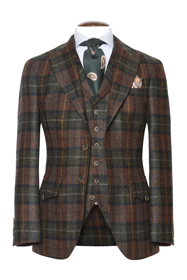 La Downton – Brown and green Shetland check – WICKET