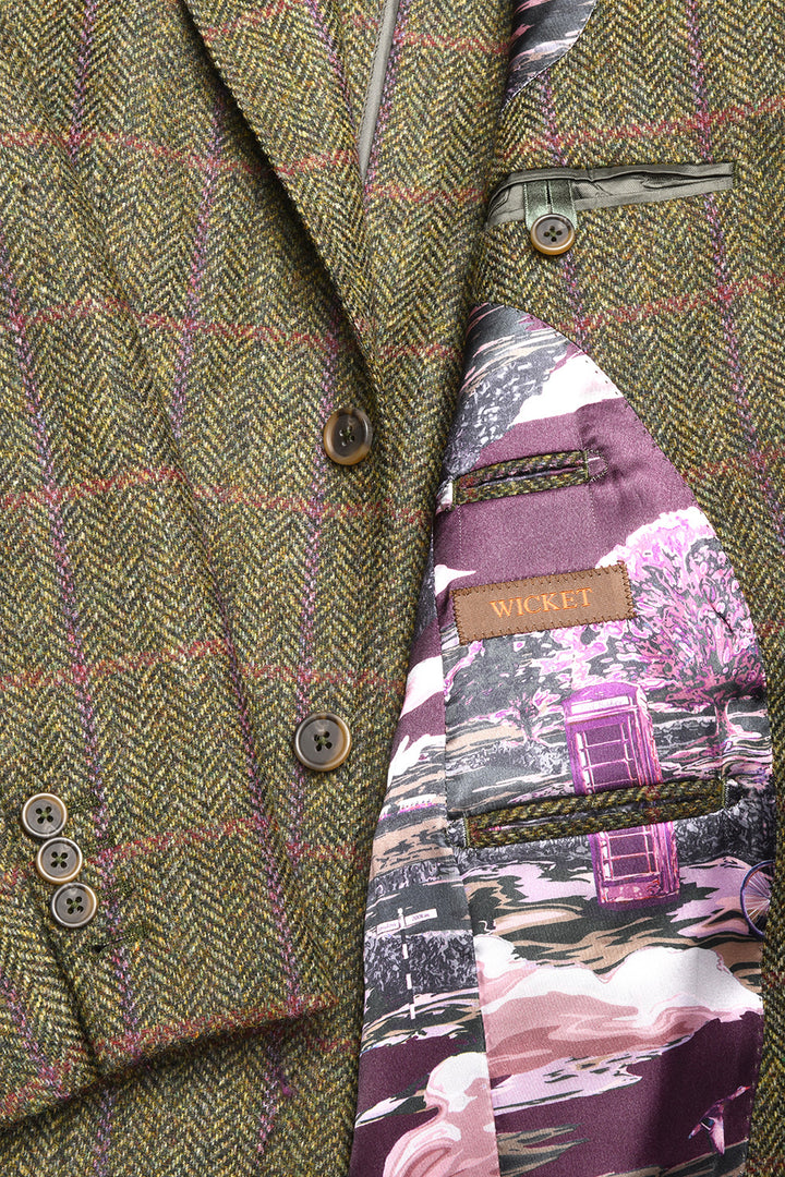 La Kensington – Tweed Shetland vert et beige – WICKET