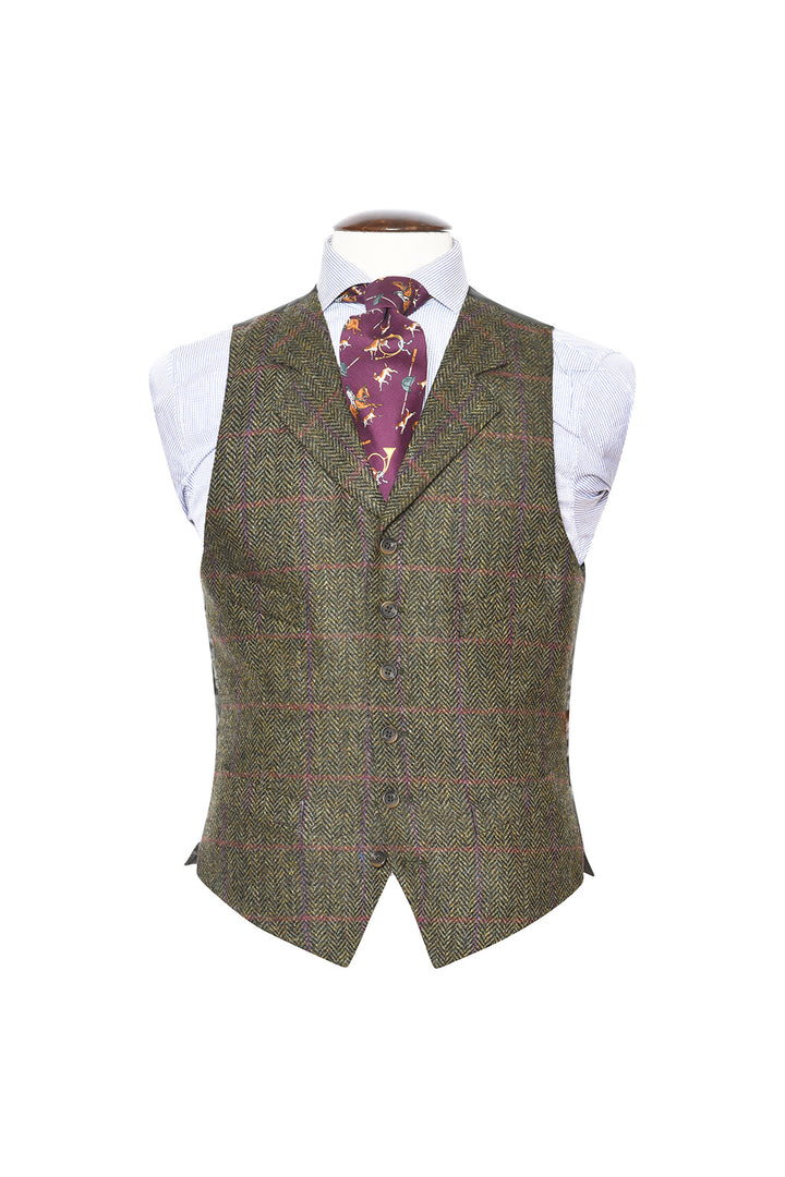 La Kensington – Tweed Shetland vert et beige – WICKET