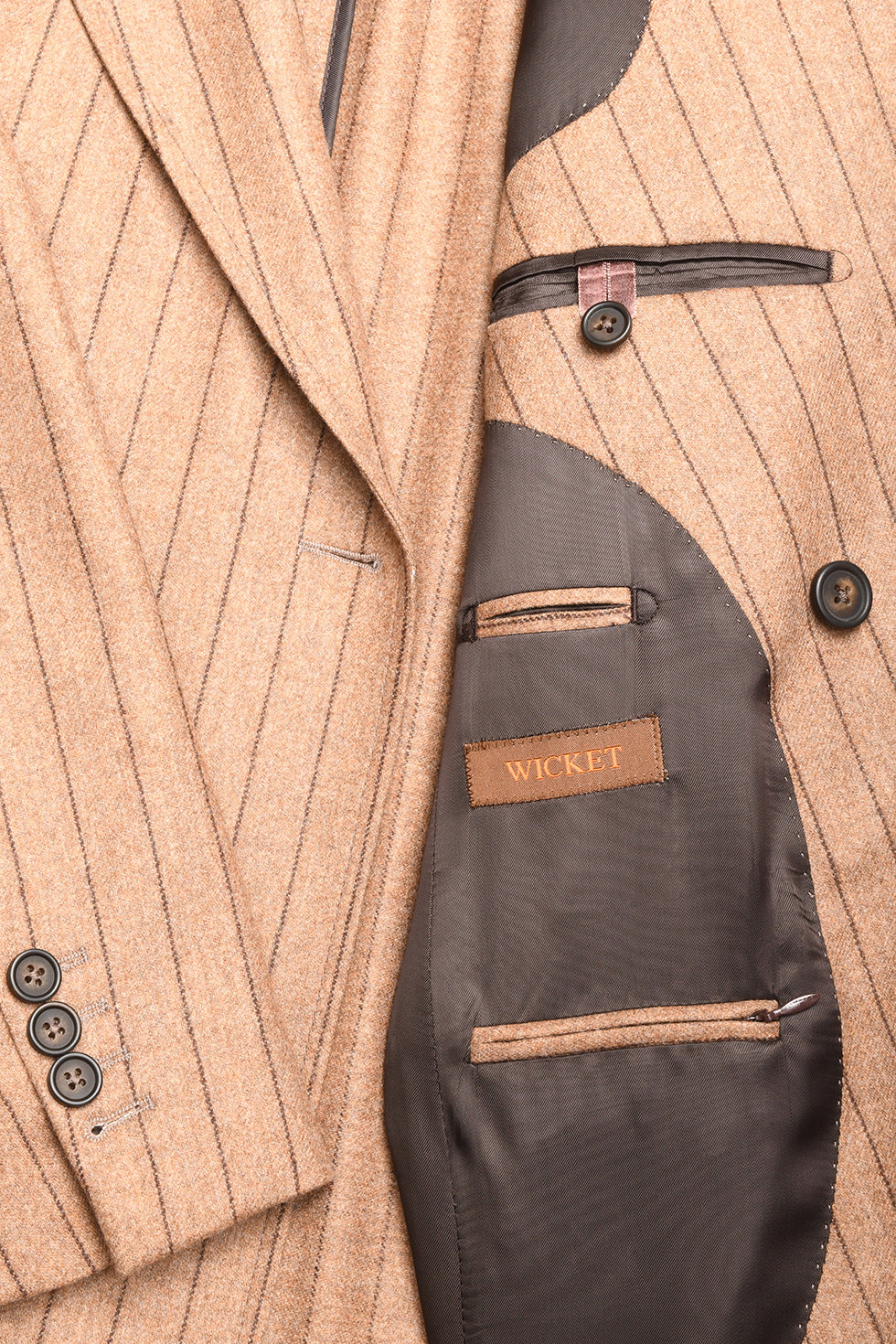 La Naples – Beige flannel with brown stripes – WICKET