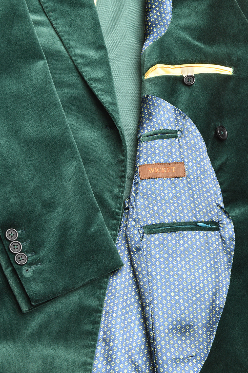 La Naples – Emerald green panne velvet – WICKET