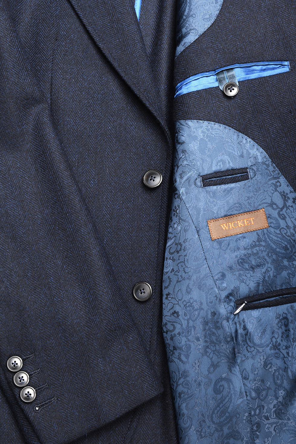 La Rome – Midnight blue and navy herringbone – WICKET