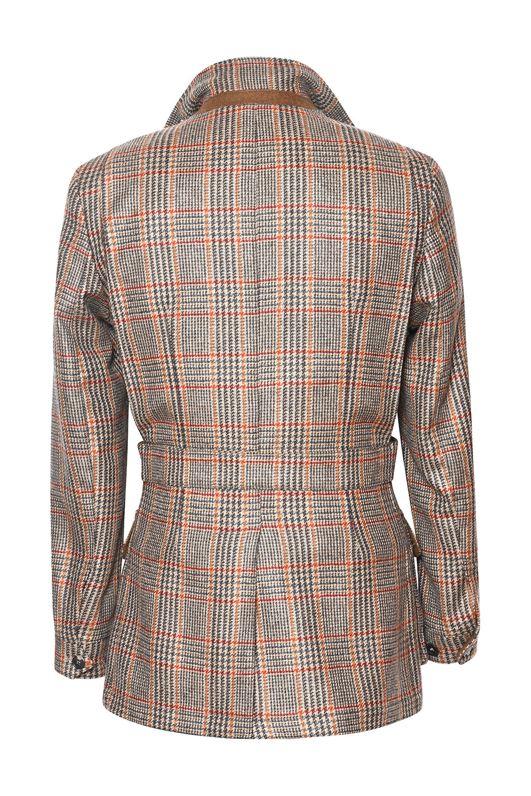 The Safari Jacket – Beige and orange Prince of Wales check – WICKET