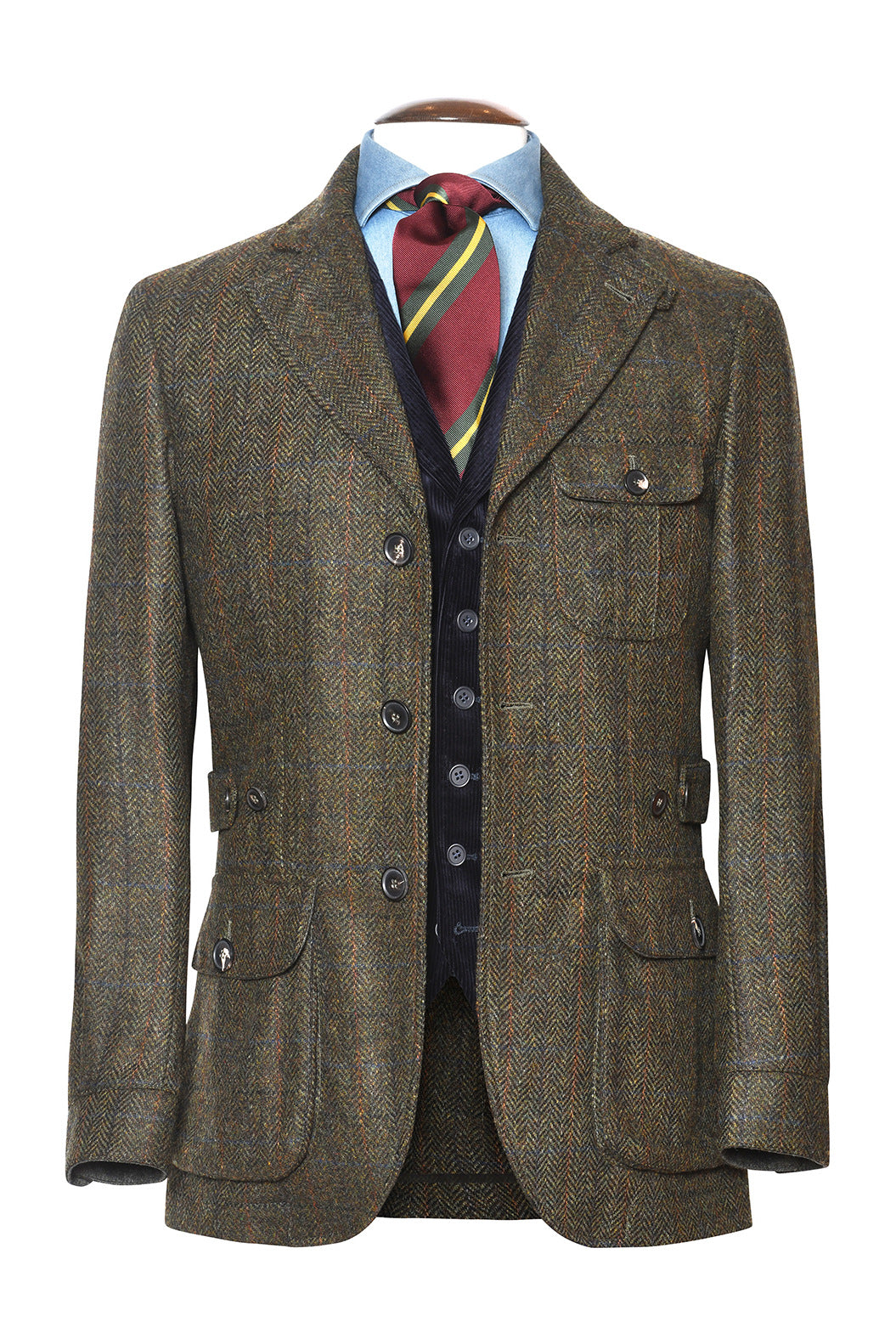 La Saharienne – Tweed Shetland vert à carreaux – WICKET