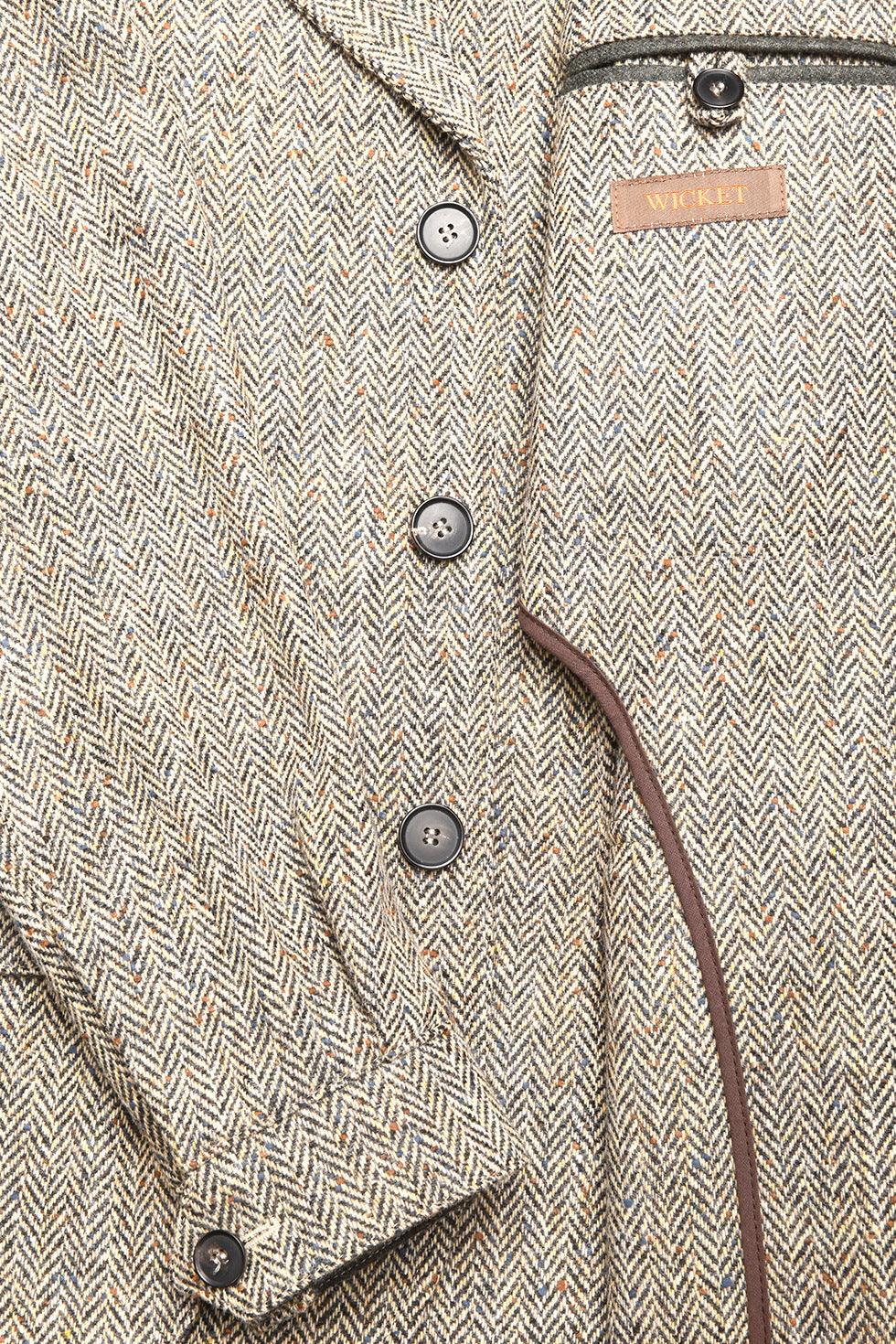 The Safari Jacket – Beige and brown Donegal tweed – WICKET