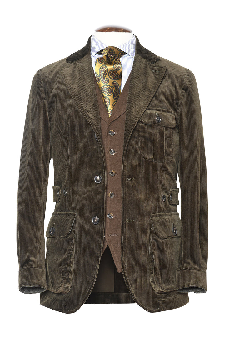 The Safari Jacket – Deep green wide-wale corduroy – WICKET