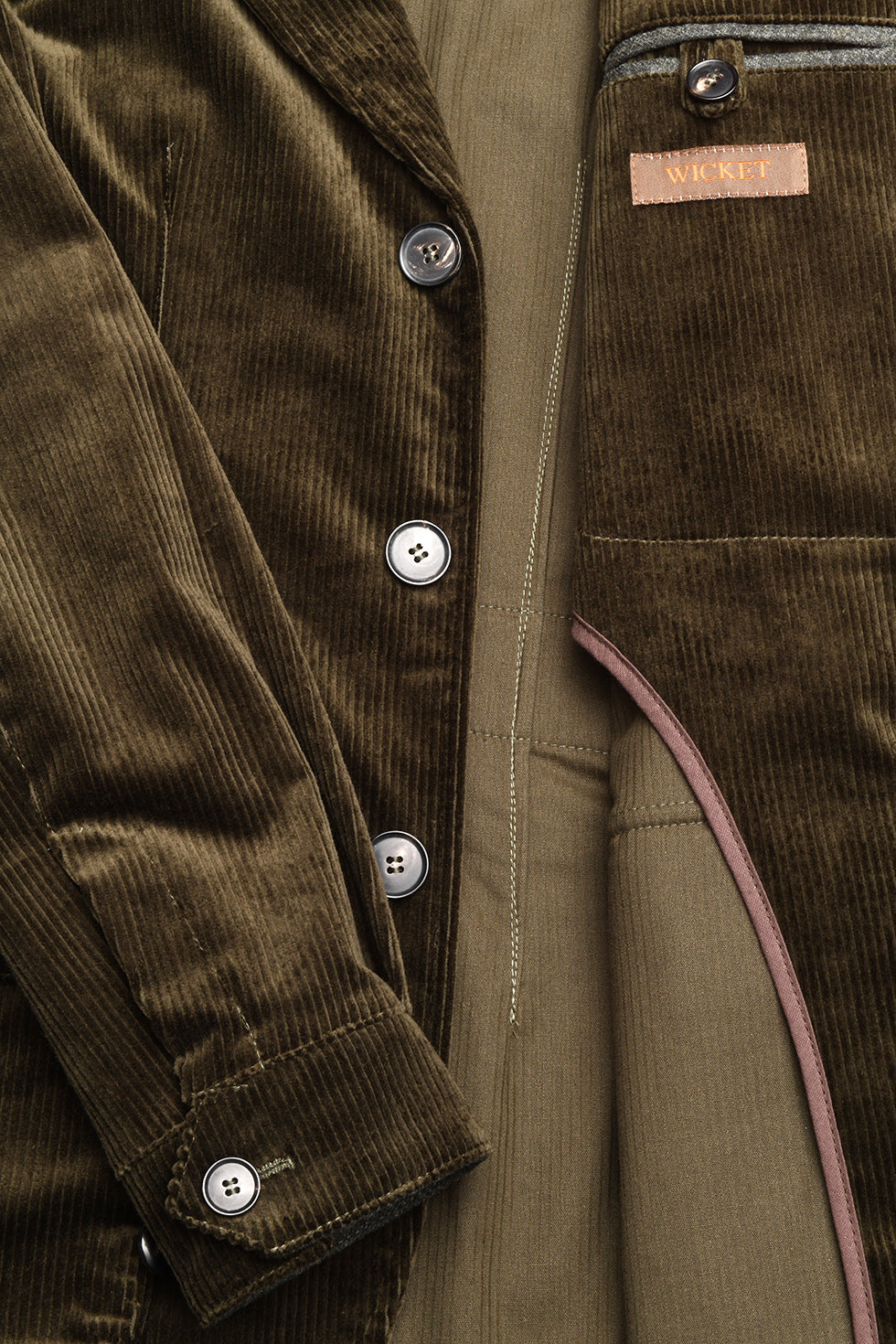 The Safari Jacket – Deep green wide-wale corduroy – WICKET