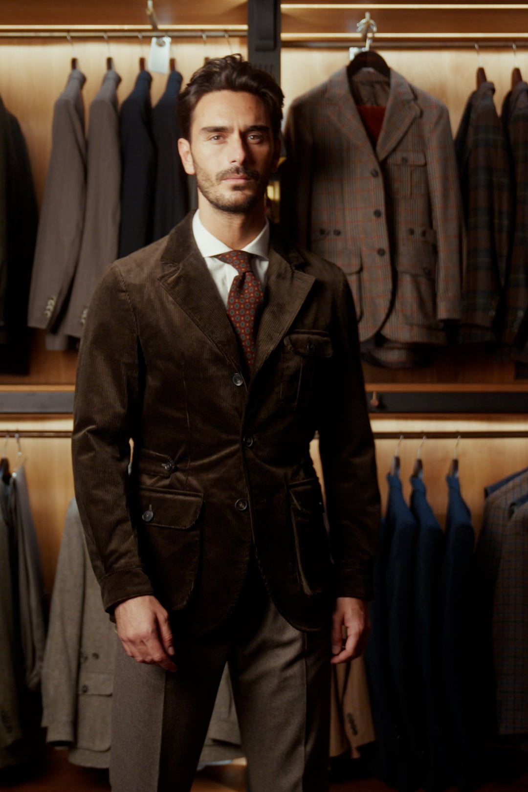 The Waistcoat – Deep green wide-wale corduroy