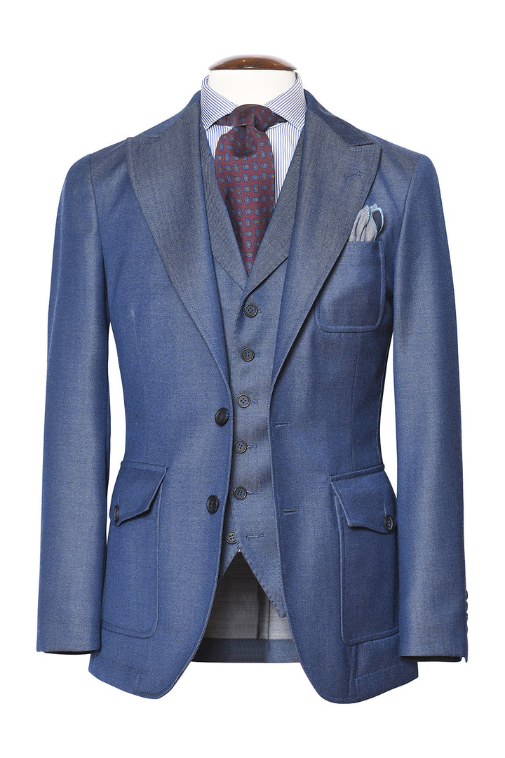 Le Downton – Denim blue ‘denim’ wool – WICKET
