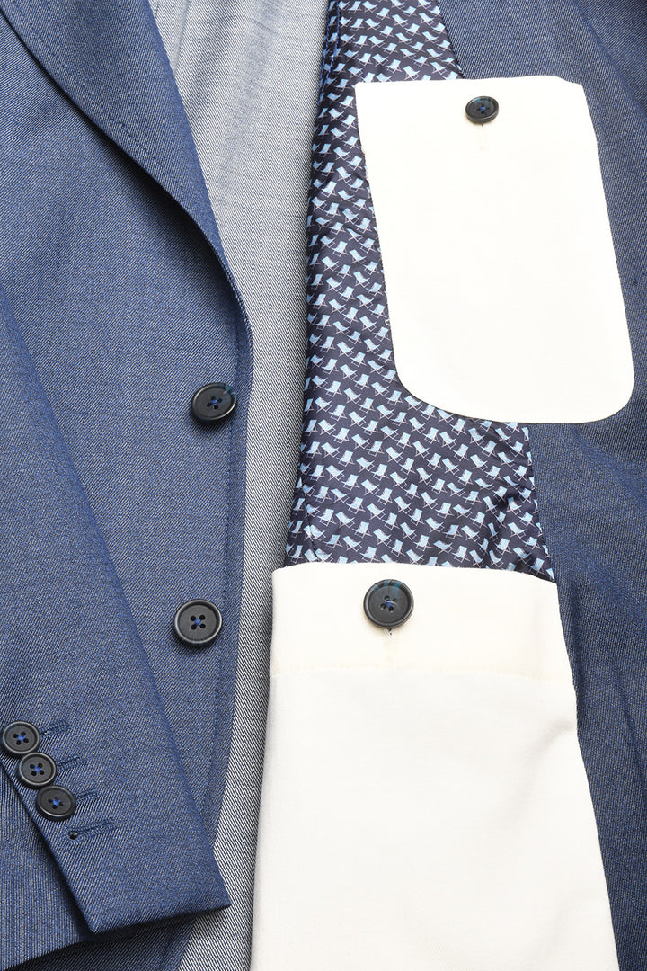 Le Downton – Denim blue ‘denim’ wool – WICKET