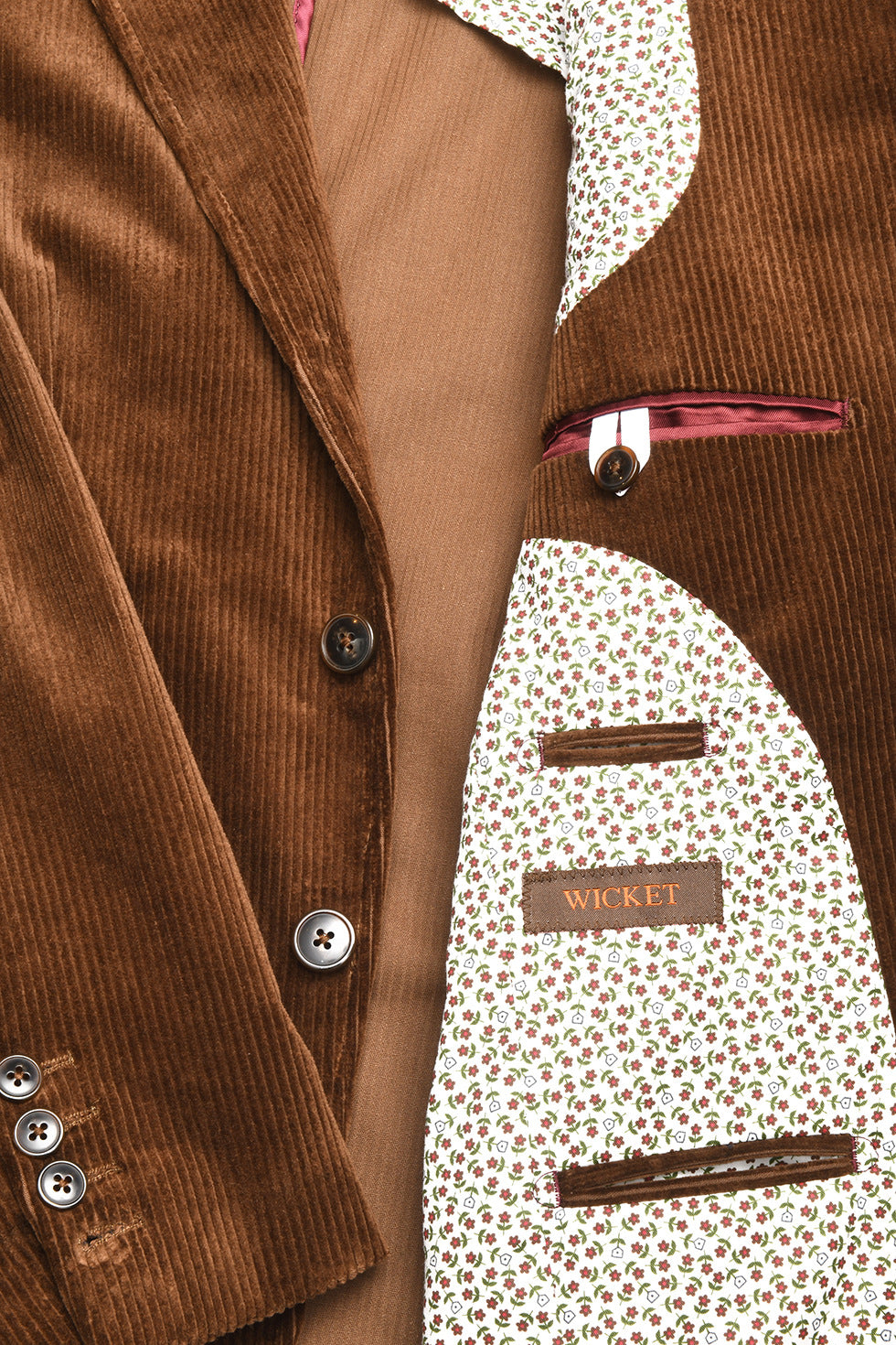 Le Hampstead – Caramel brown wide-wale corduroy – WICKET
