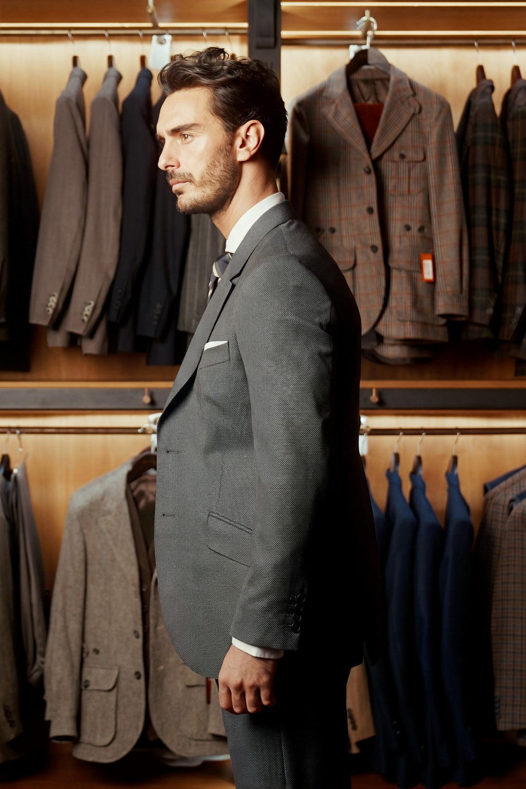 Le Kensington, sublime grey grain de caviar – worn in the shop