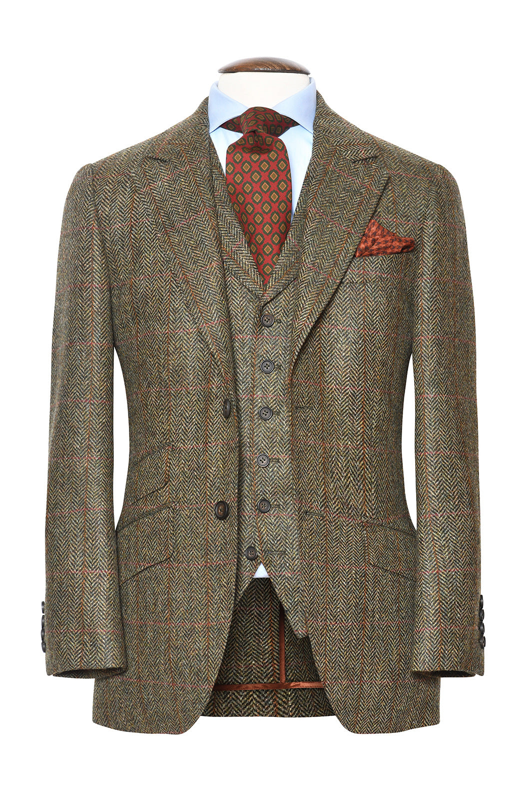 Le Kensington – Tweed Shetland vert et beige – WICKET