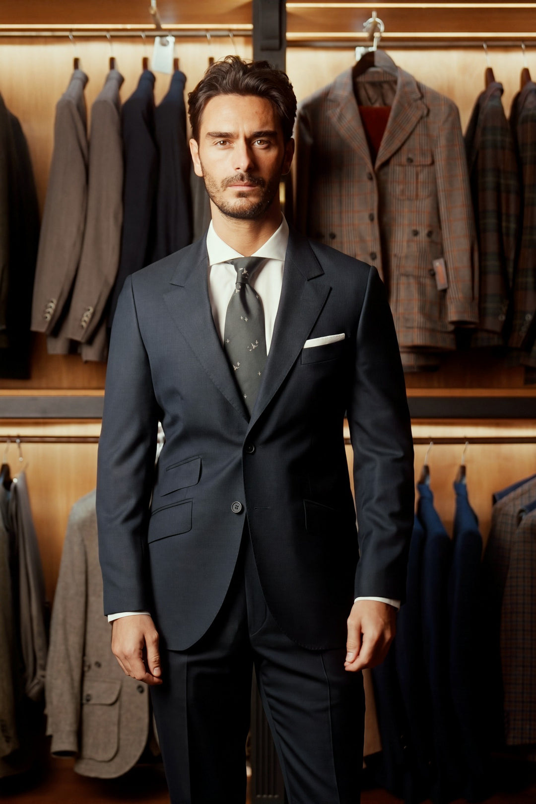 Le Kensington, sublime blue end-on-end – worn in the shop