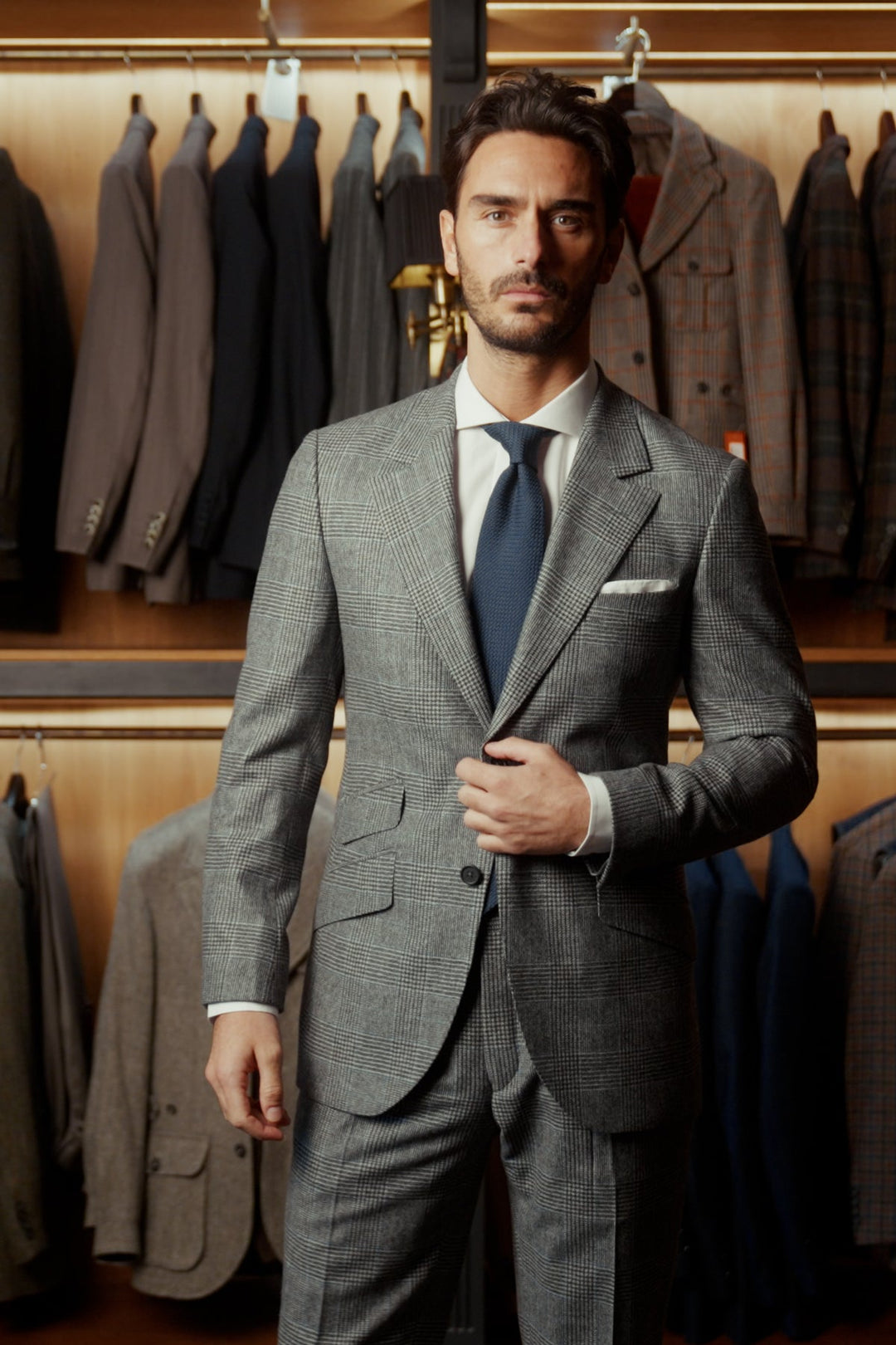 The Waistcoat – Sublime grey and sky blue Prince of Wales check