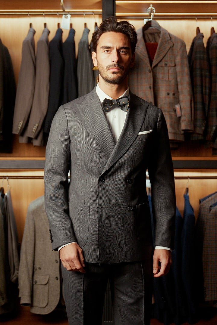Le Naples, sublime grey grain de caviar – worn in the shop