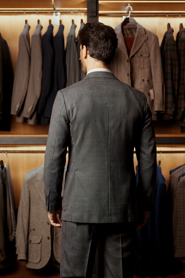 Le Naples, sublime grey grain de caviar – worn in the shop