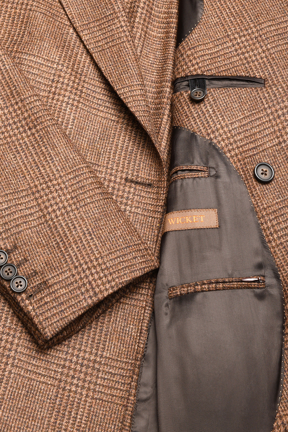 Le Naples – Chocolate brown Prince of Wales check – WICKET