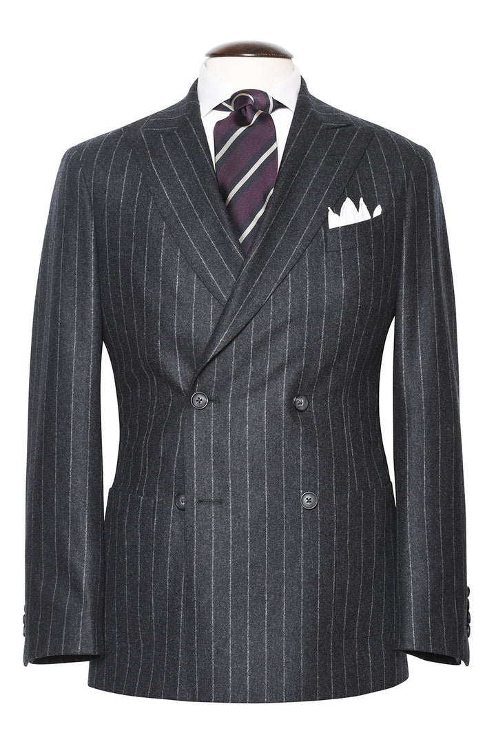 Le Naples – Charcoal flannel with tennis stripes – WICKET