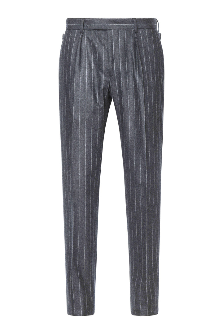 Le Naples – Charcoal flannel with tennis stripes – WICKET