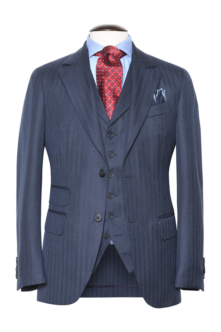 Le Turin – Bright navy herringbone – WICKET