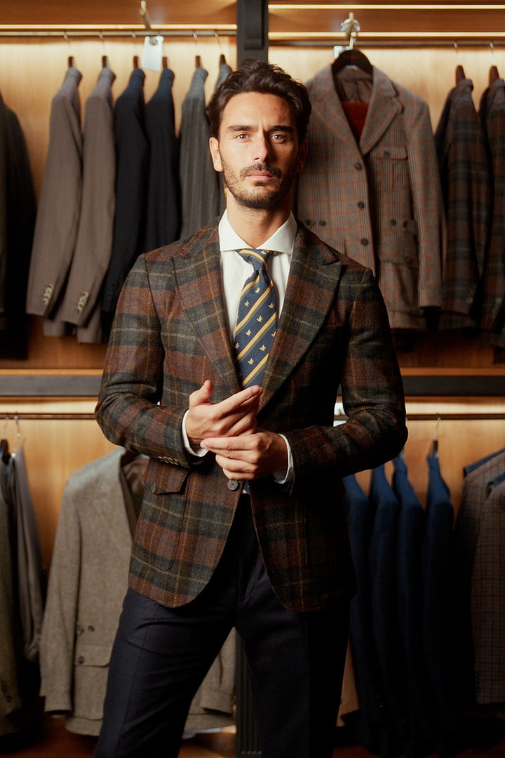 The Classic, navy flannel – worn in the shop