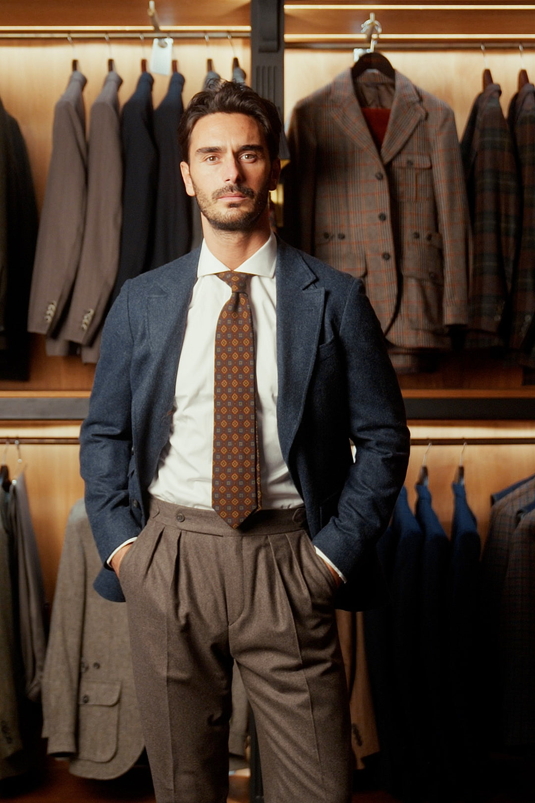Le Vintage, deep beige flannel – worn in the shop