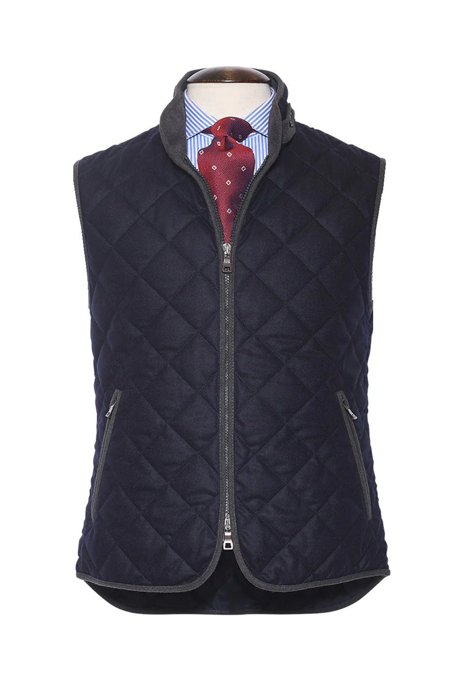 The Quilted Gilet – Navy flannel – WICKET