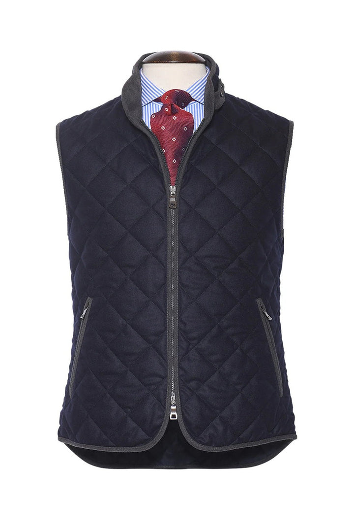 The Quilted Gilet – Navy flannel – WICKET