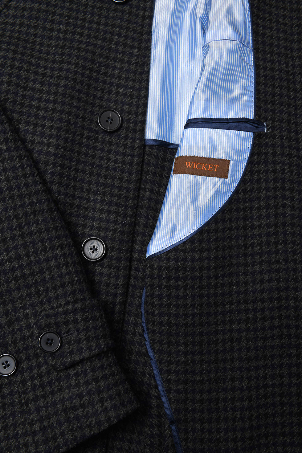 Le Somerset – ‘Houndstooth’ virgin wool (490 g), navy, grey and black – WICKET