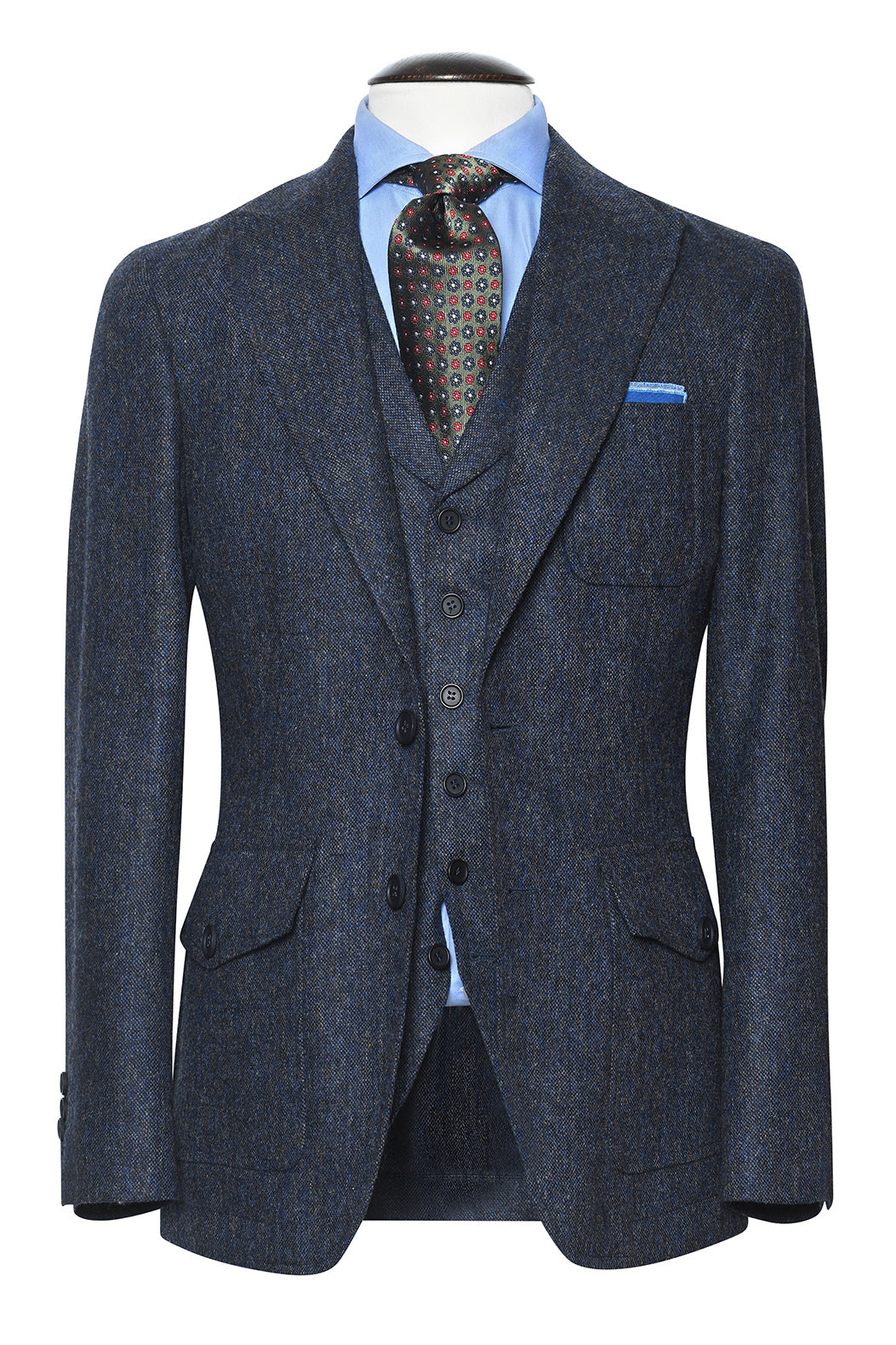 La Downton – Flecked blue Donegal tweed – WICKET