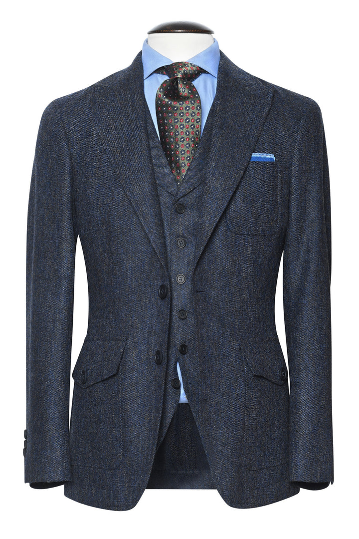 La Downton – Flecked blue Donegal tweed – WICKET