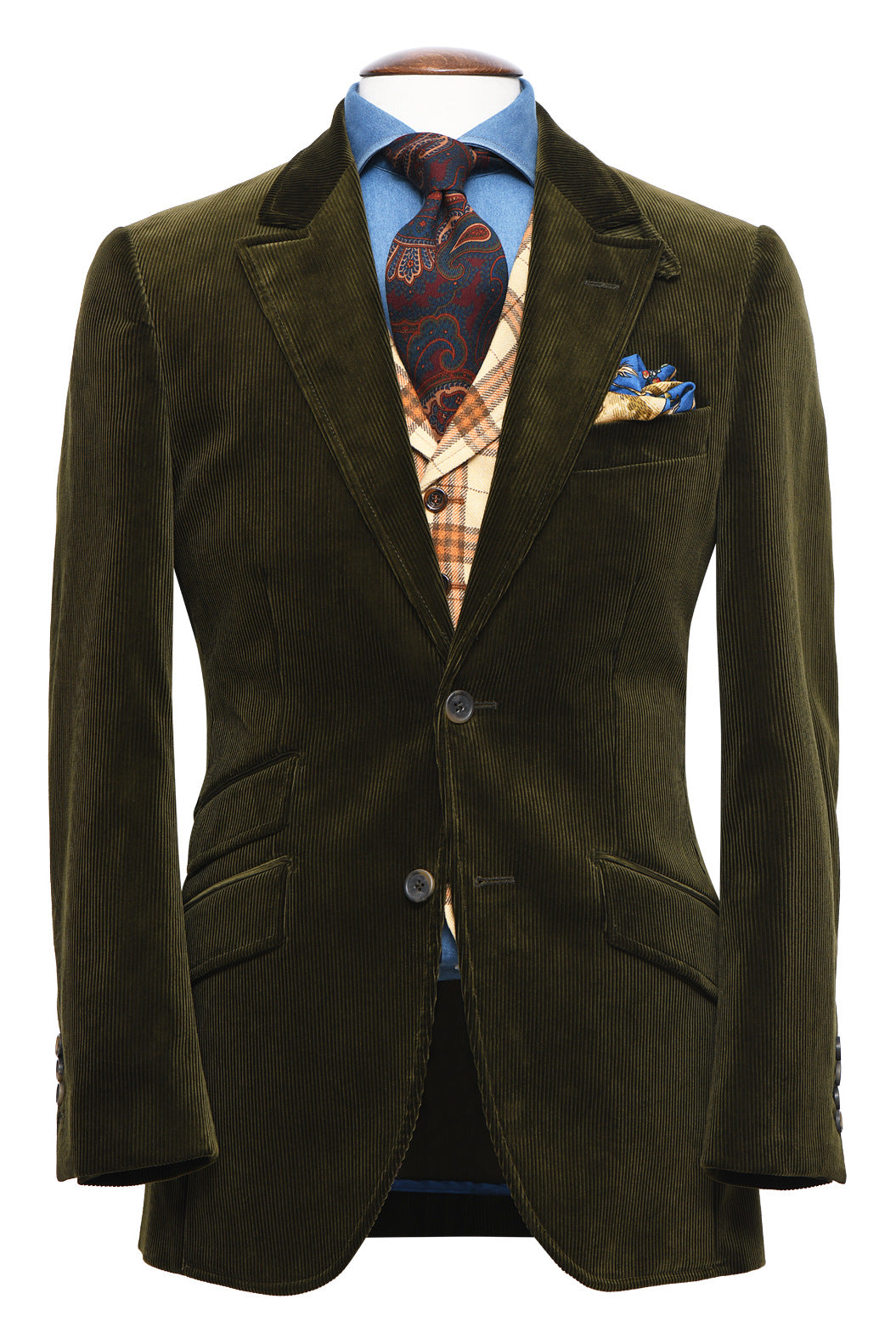 La Kensington – Deep green corduroy, cotton and elastane for added comfort – WICKET