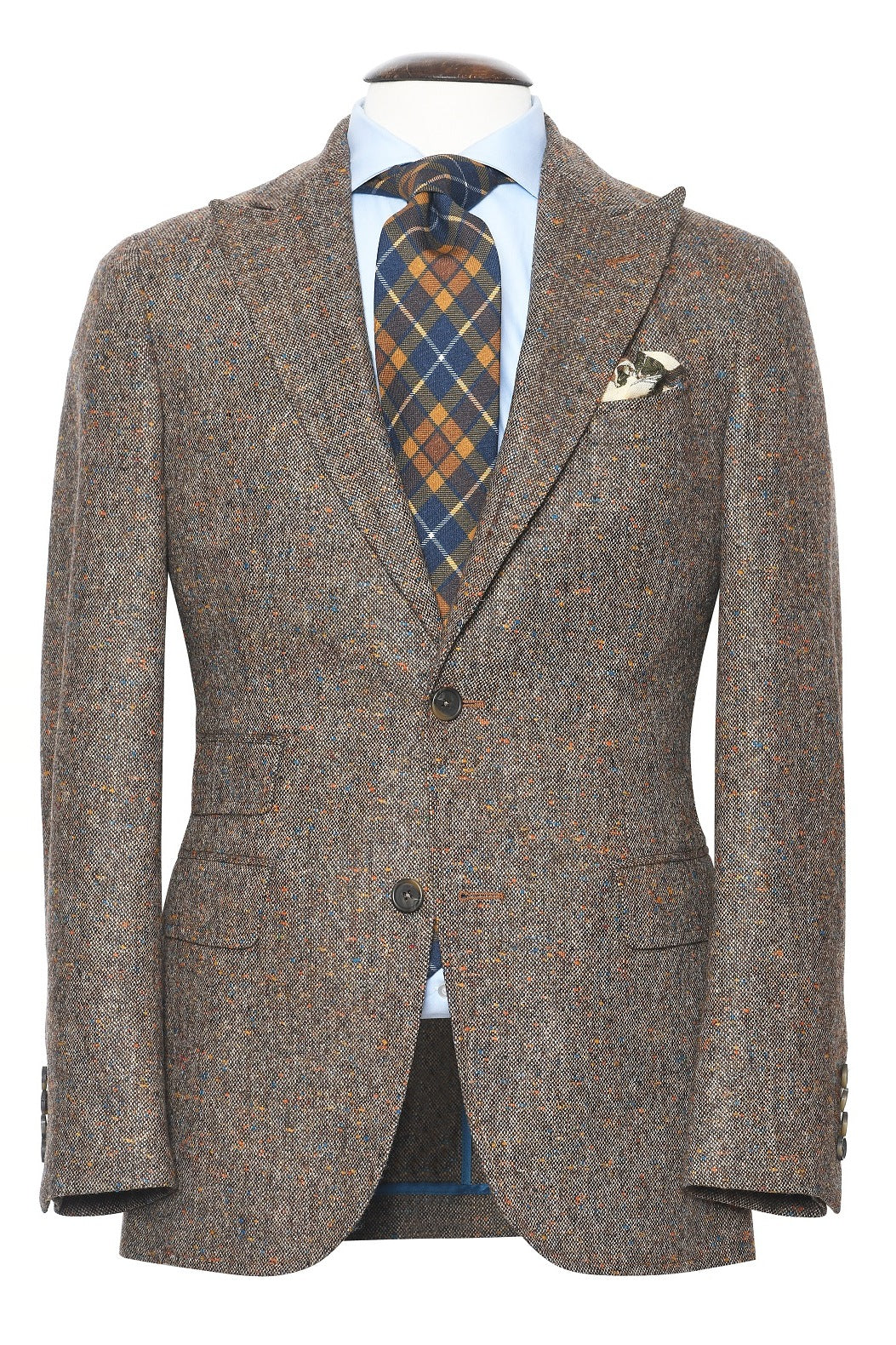 La Rome – ‘Donegal tweed’, beige ground flecked with ochre, orange and blue – WICKET