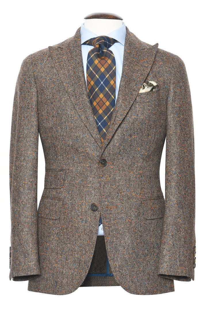 La Rome – ‘Donegal tweed’, beige ground flecked with ochre, orange and blue – WICKET