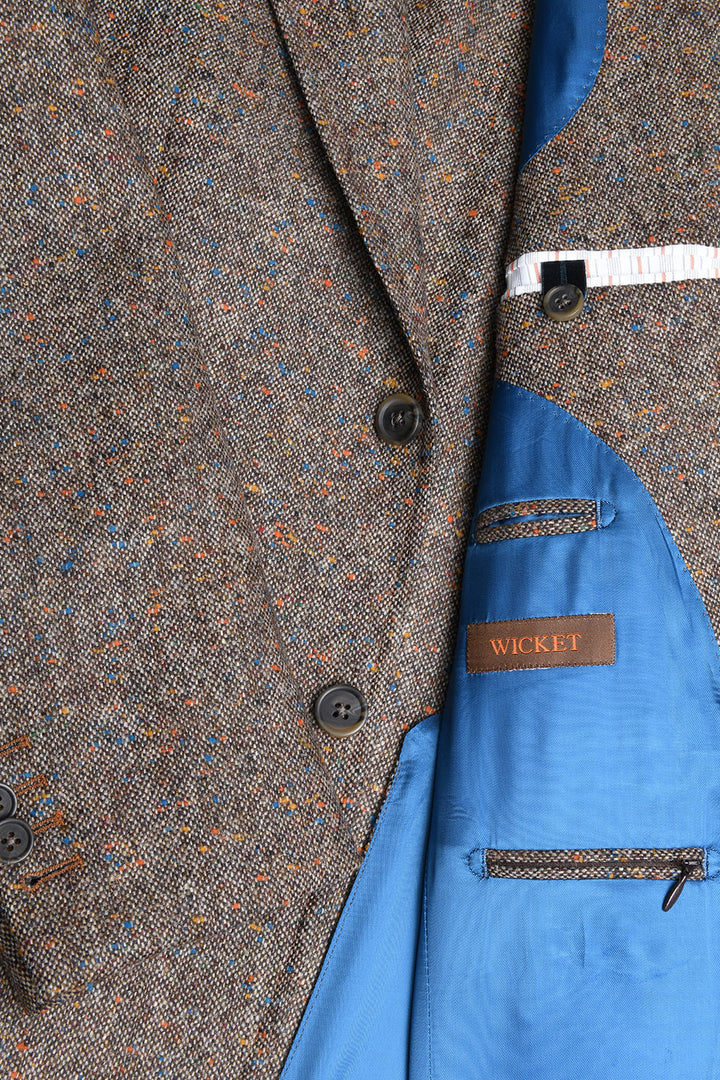 La Rome – ‘Donegal tweed’, beige ground flecked with ochre, orange and blue – WICKET