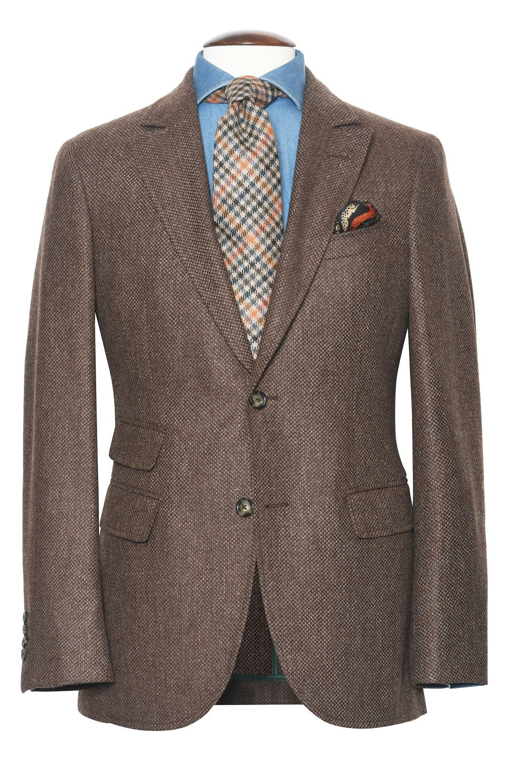 La Turin – ‘Soft tweed’ in honeycomb, brown and beige ground – WICKET
