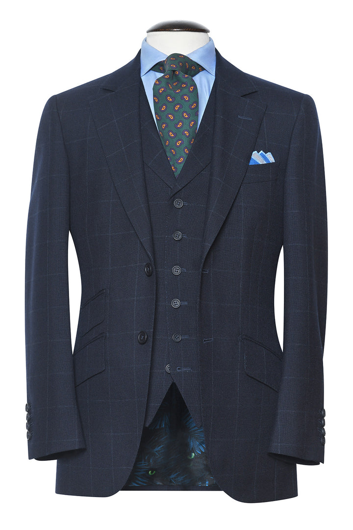 Le Kensington – Travel Suit marine à carreaux – WICKET