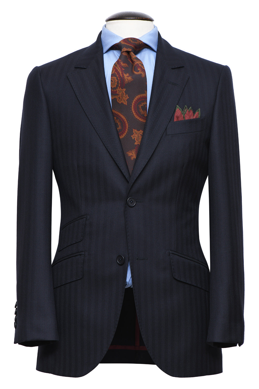 Le Kensington – Deep navy herringbone – WICKET