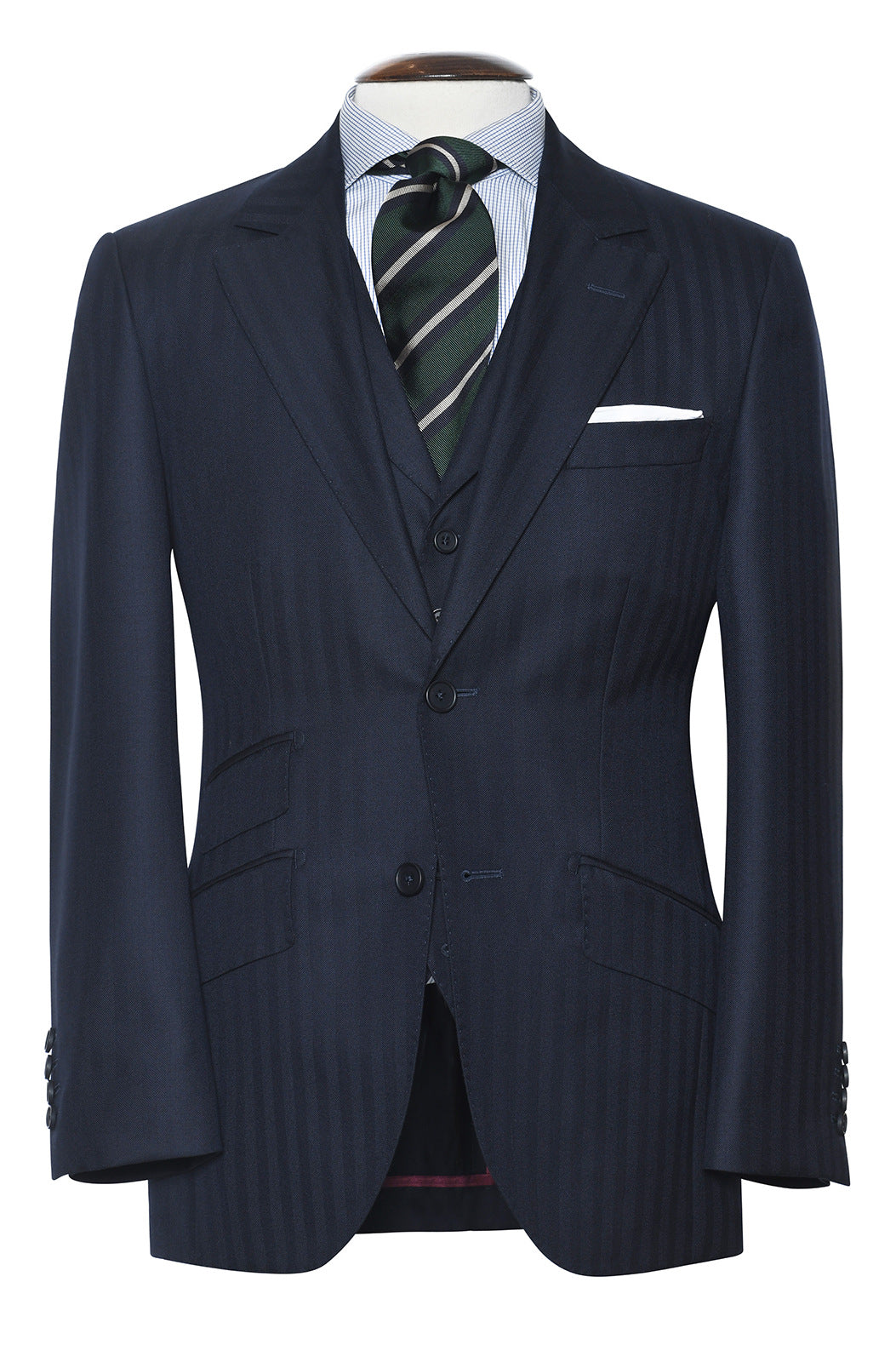 Le Kensington – Deep navy herringbone – WICKET